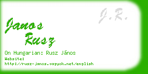 janos rusz business card